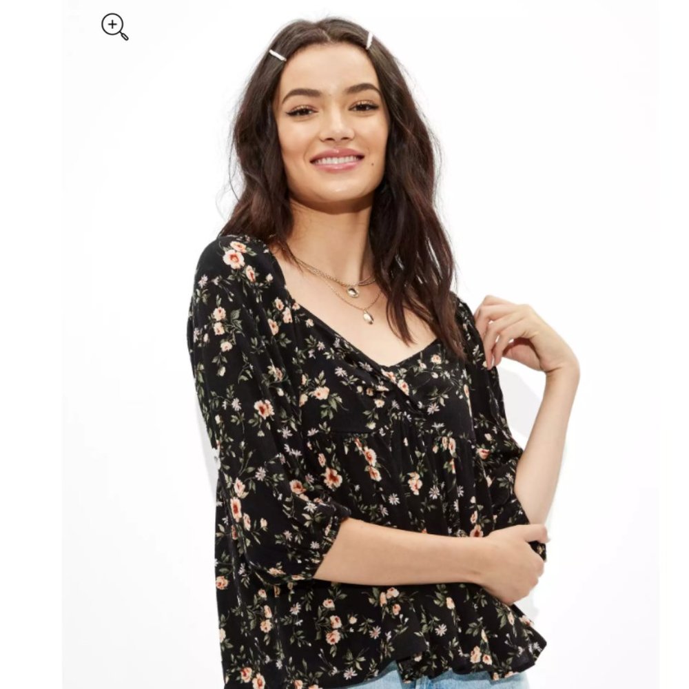 AE Twist-Front Blouse, size L, worn only once.